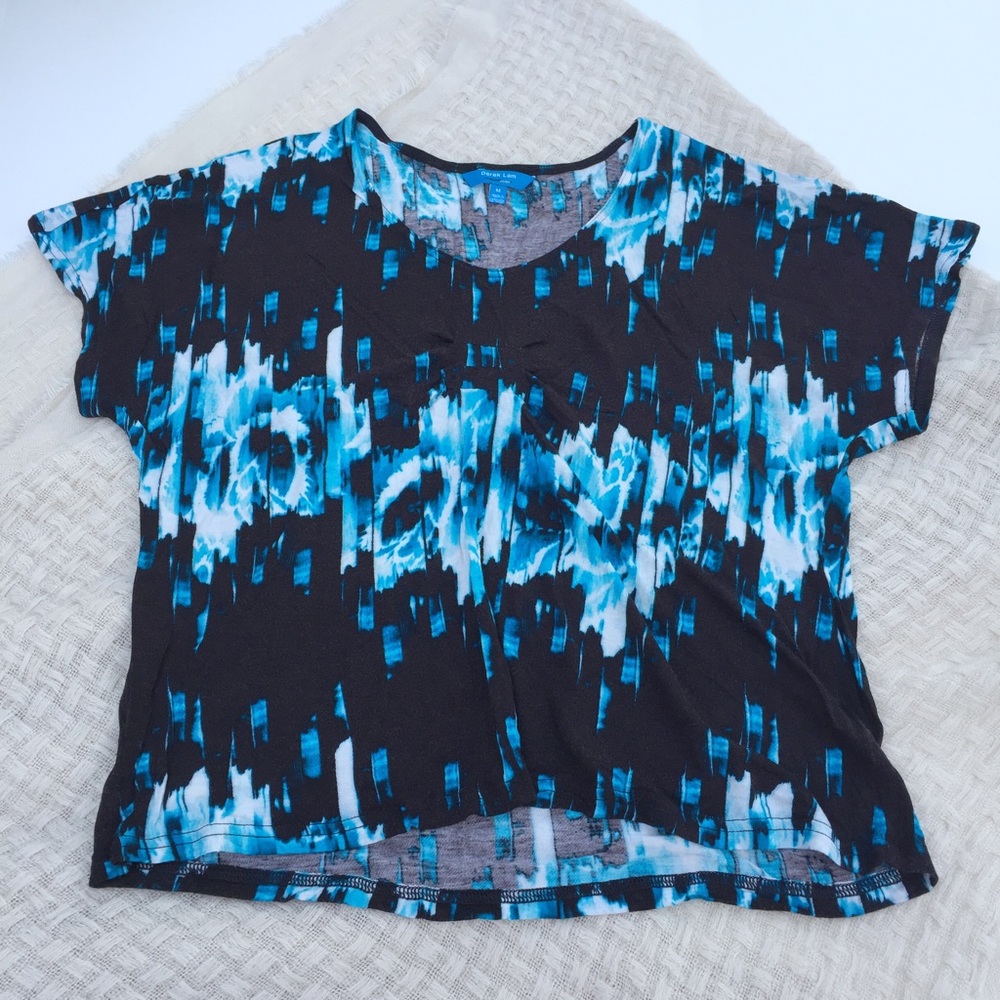 Derek Lam for Design Nation Blue/Black Abstract Top